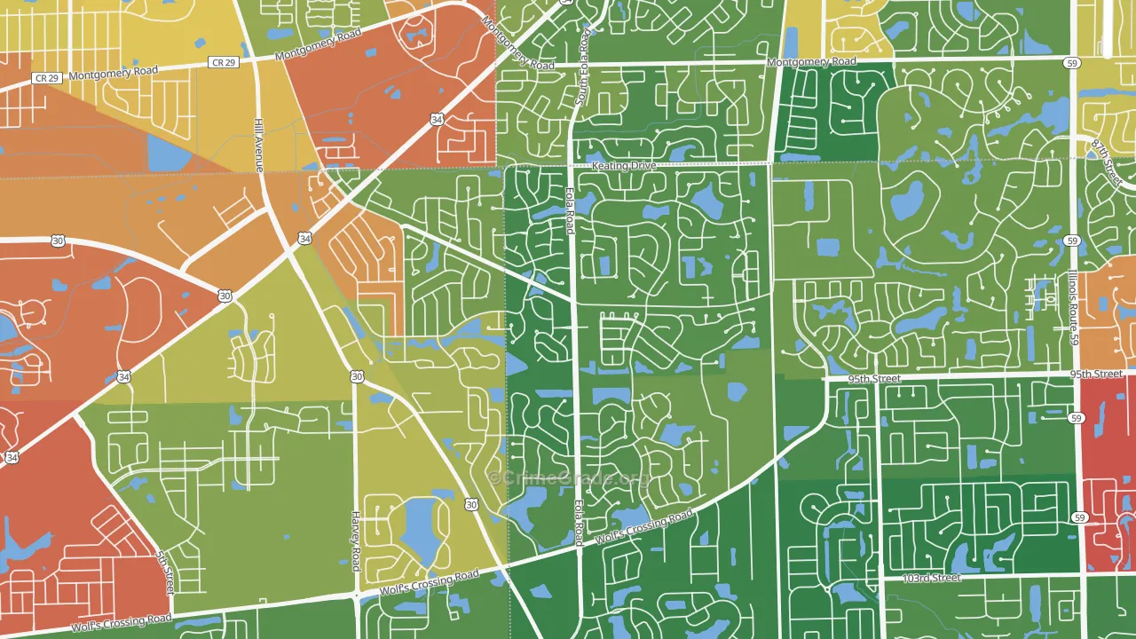 60503, IL Map of Theft Rates