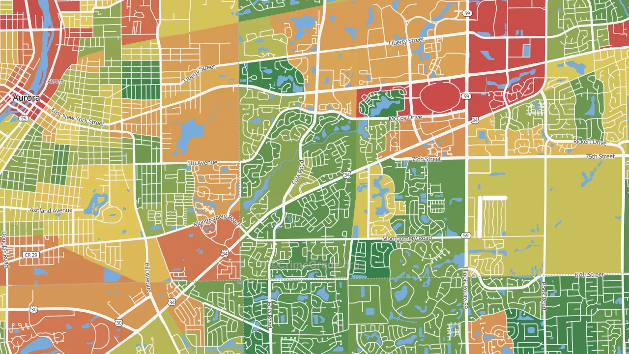 60504, IL Map of Theft Rates