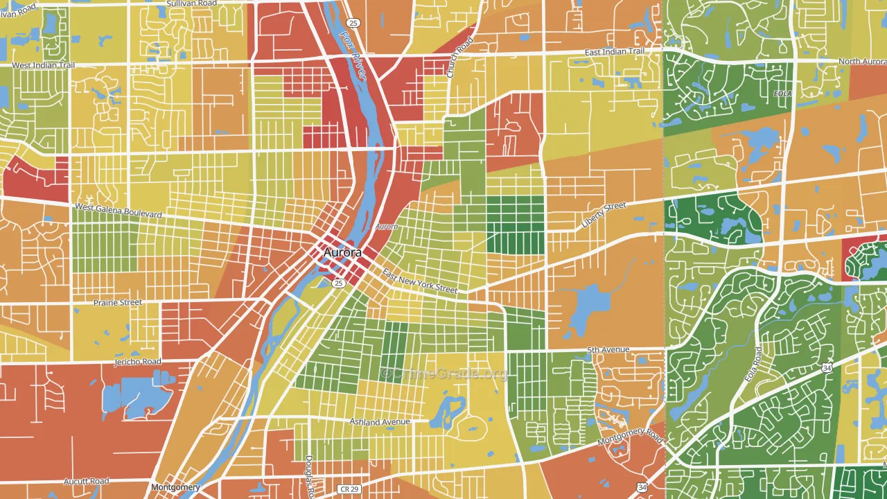 60505, IL Map of Theft Rates