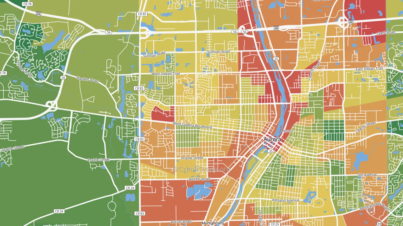 60506, IL Map of Theft Rates