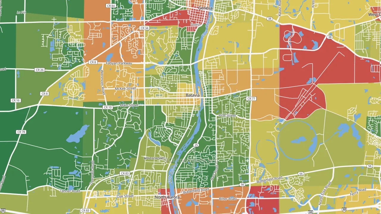 60510, IL Map of Theft Rates