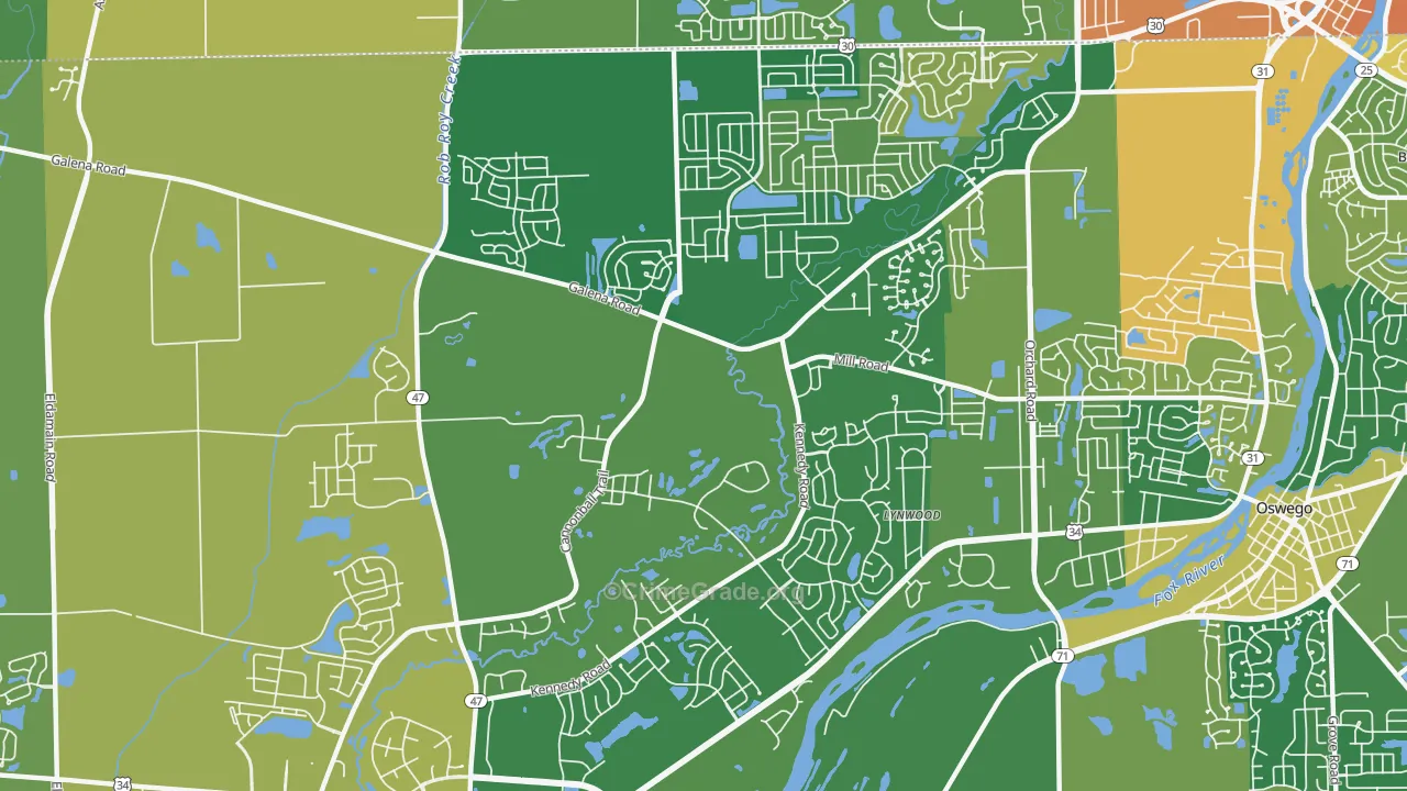 60512, IL Map of Theft Rates