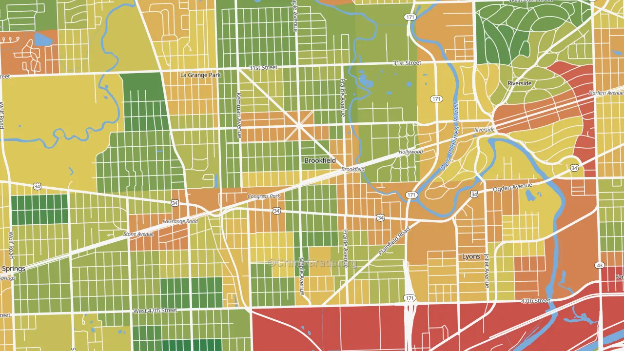 60513, IL Map of Theft Rates