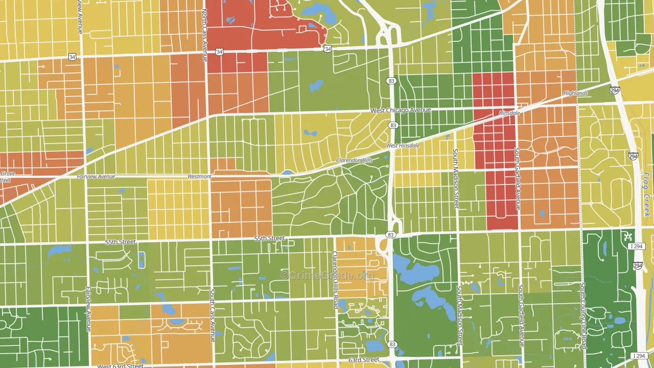 60514, IL Map of Theft Rates
