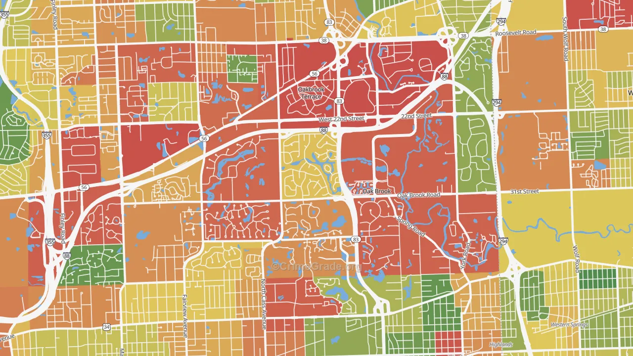 60523, IL Map of Theft Rates