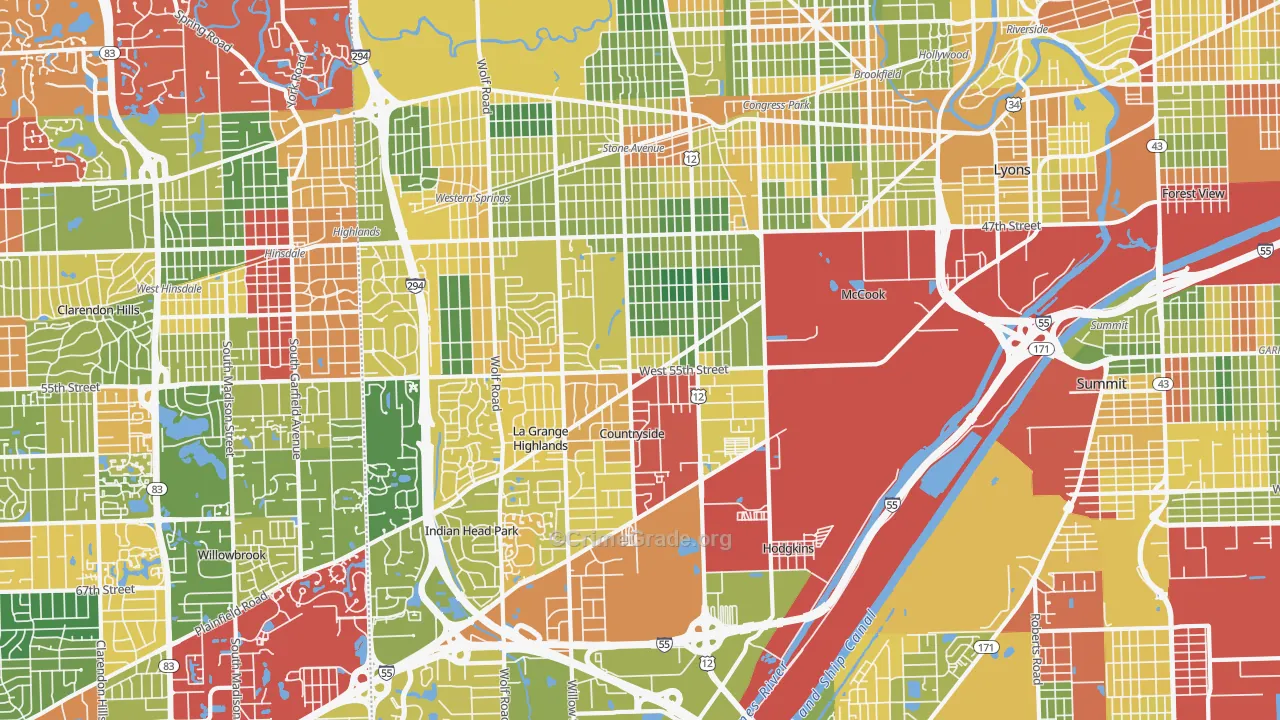 60525, IL Map of Theft Rates