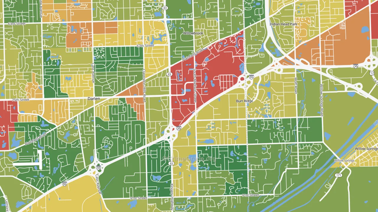 60527, IL Map of Theft Rates