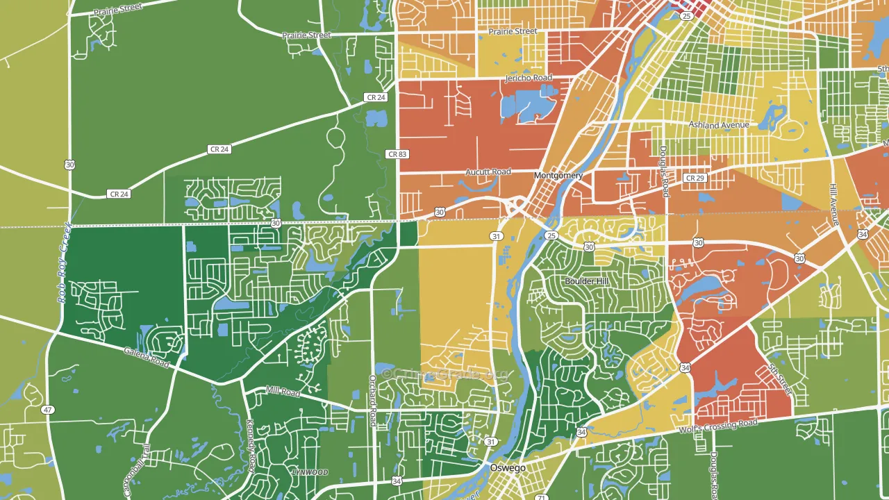 60538, IL Map of Theft Rates