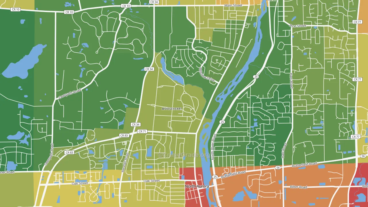 60539, IL Map of Theft Rates