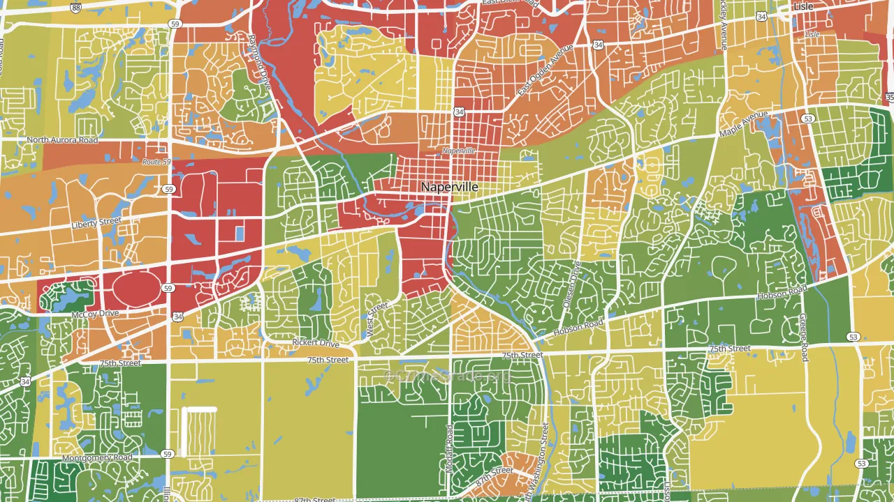 60540, IL Map of Theft Rates