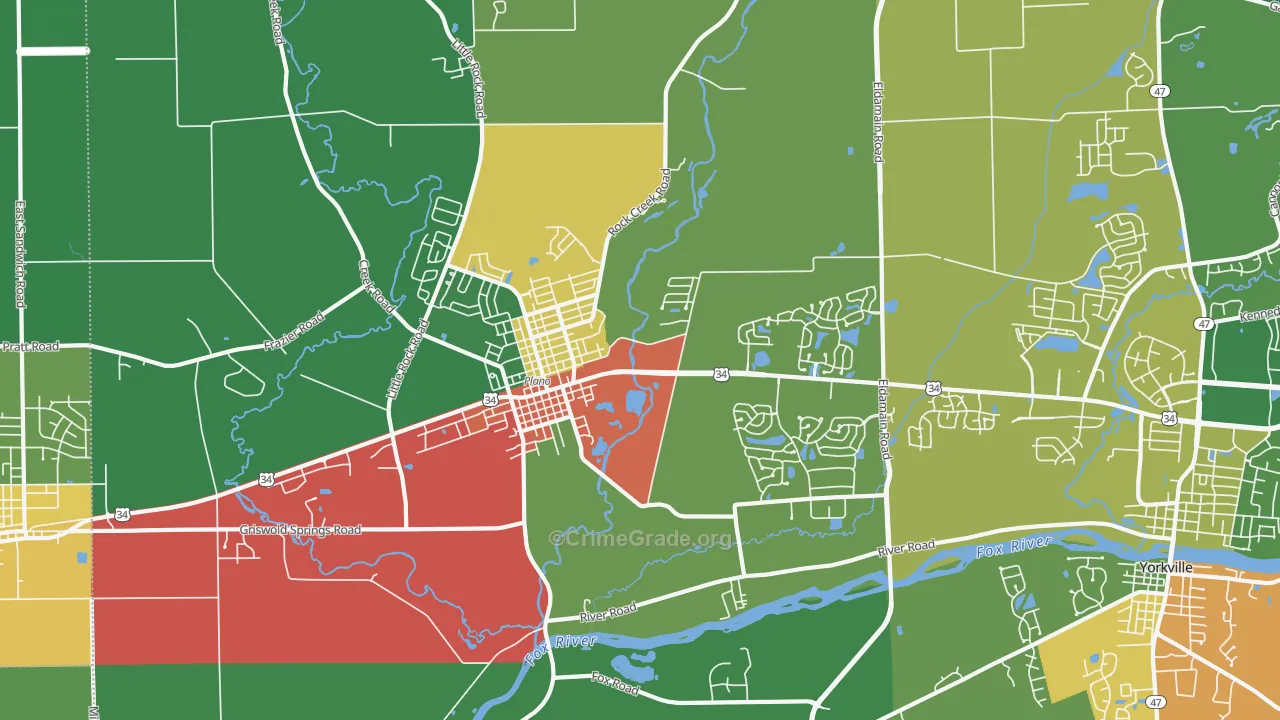 60545, IL Map of Theft Rates