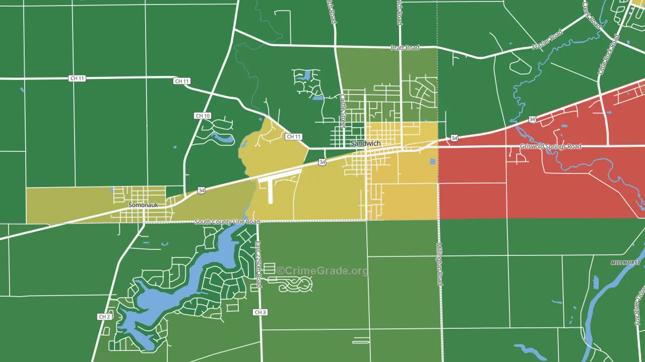 60548, IL Map of Theft Rates