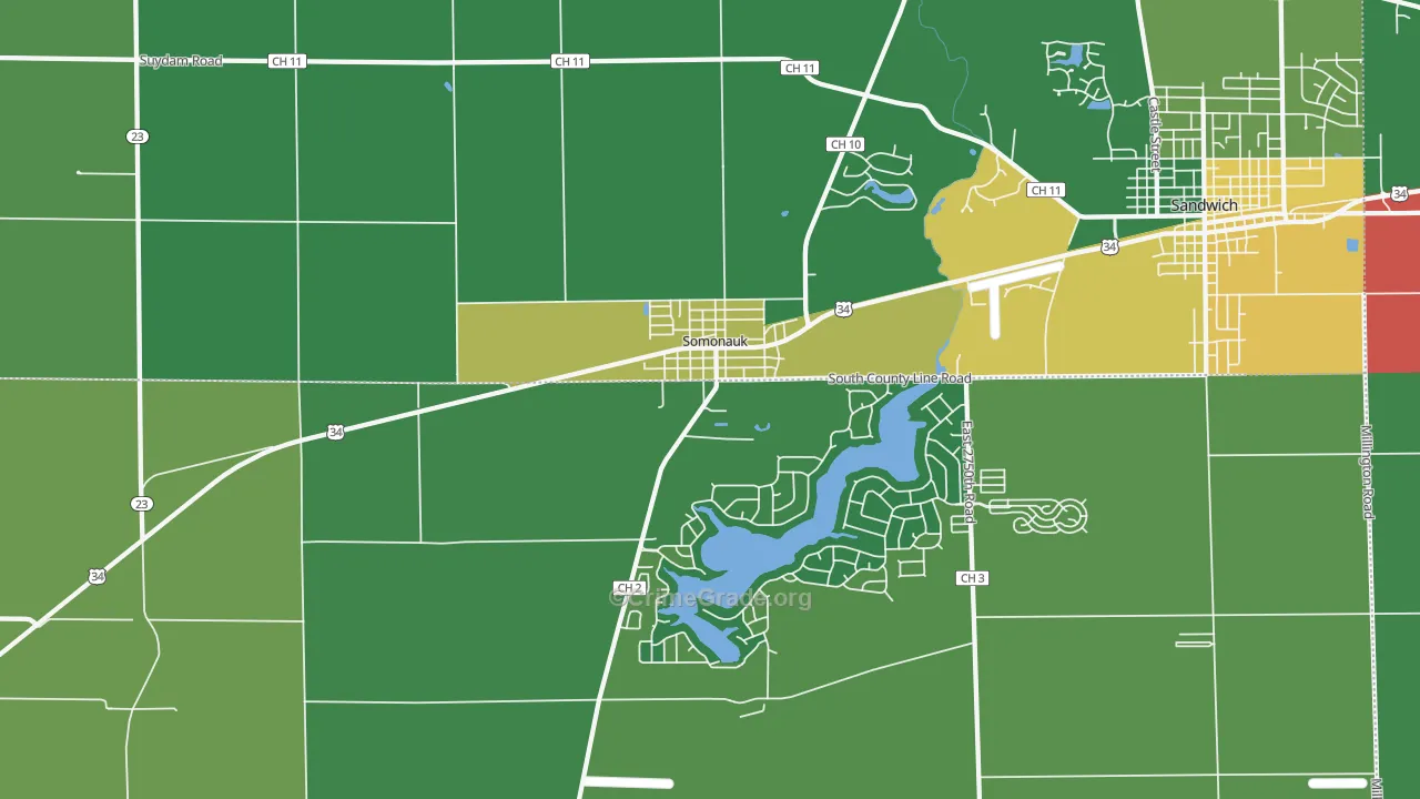 60552, IL Map of Theft Rates