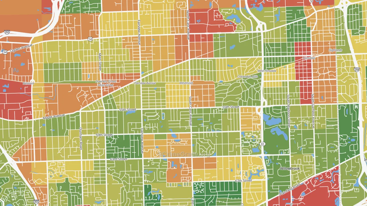 60559, IL Map of Theft Rates