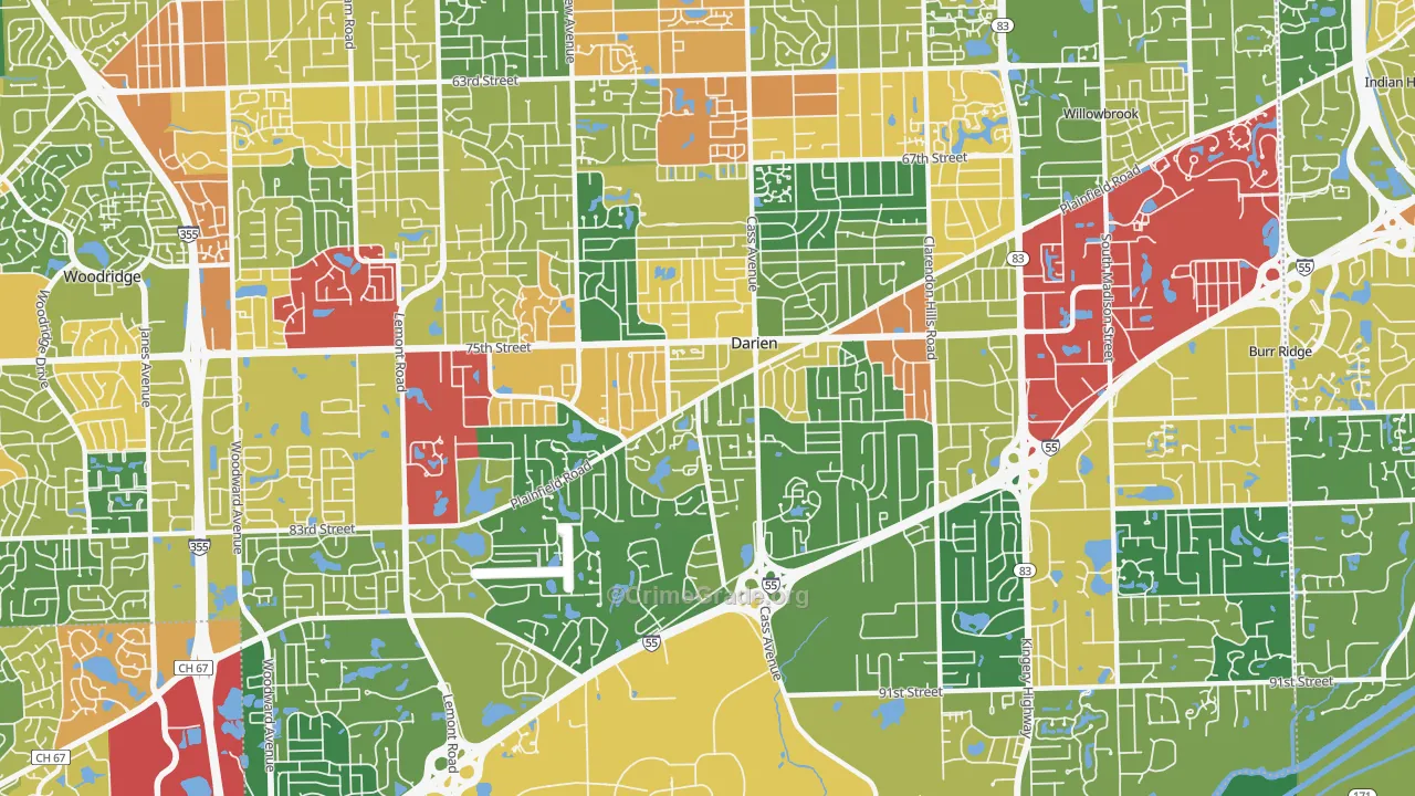 60561, IL Map of Theft Rates
