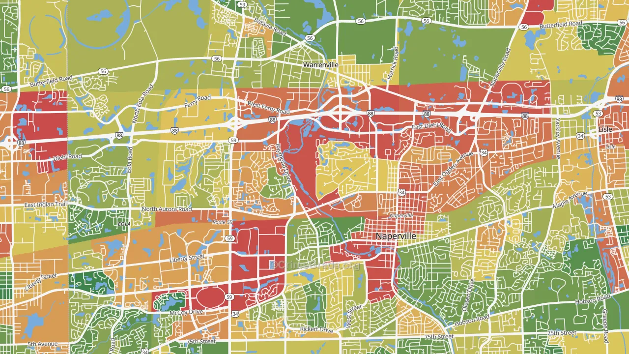 60563, IL Map of Theft Rates