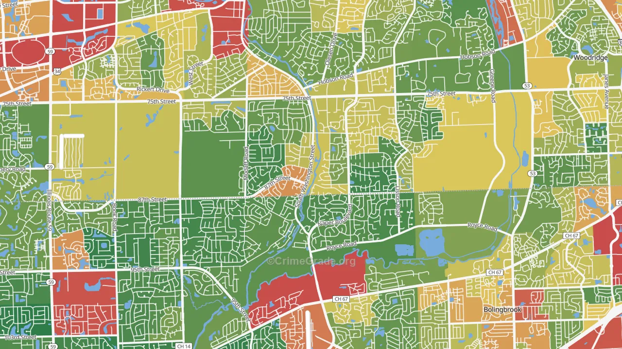 60565, IL Map of Theft Rates