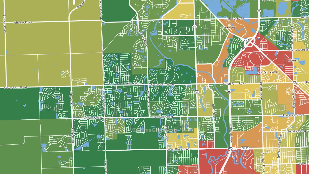 60586, IL Map of Theft Rates