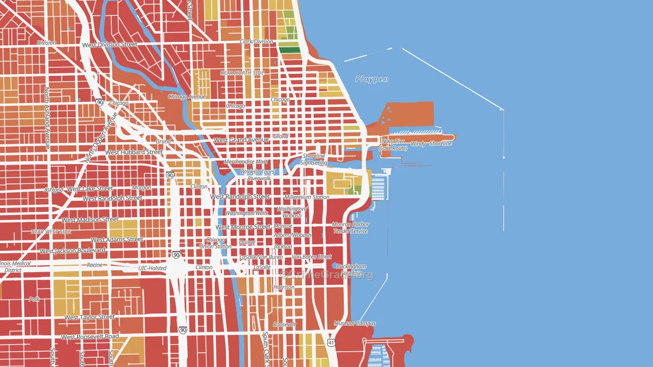 60601, IL Map of Theft Rates