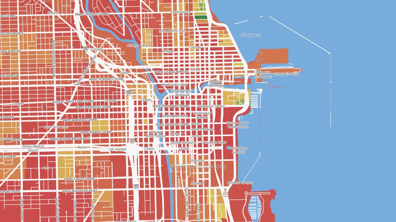 60602, IL Map of Theft Rates