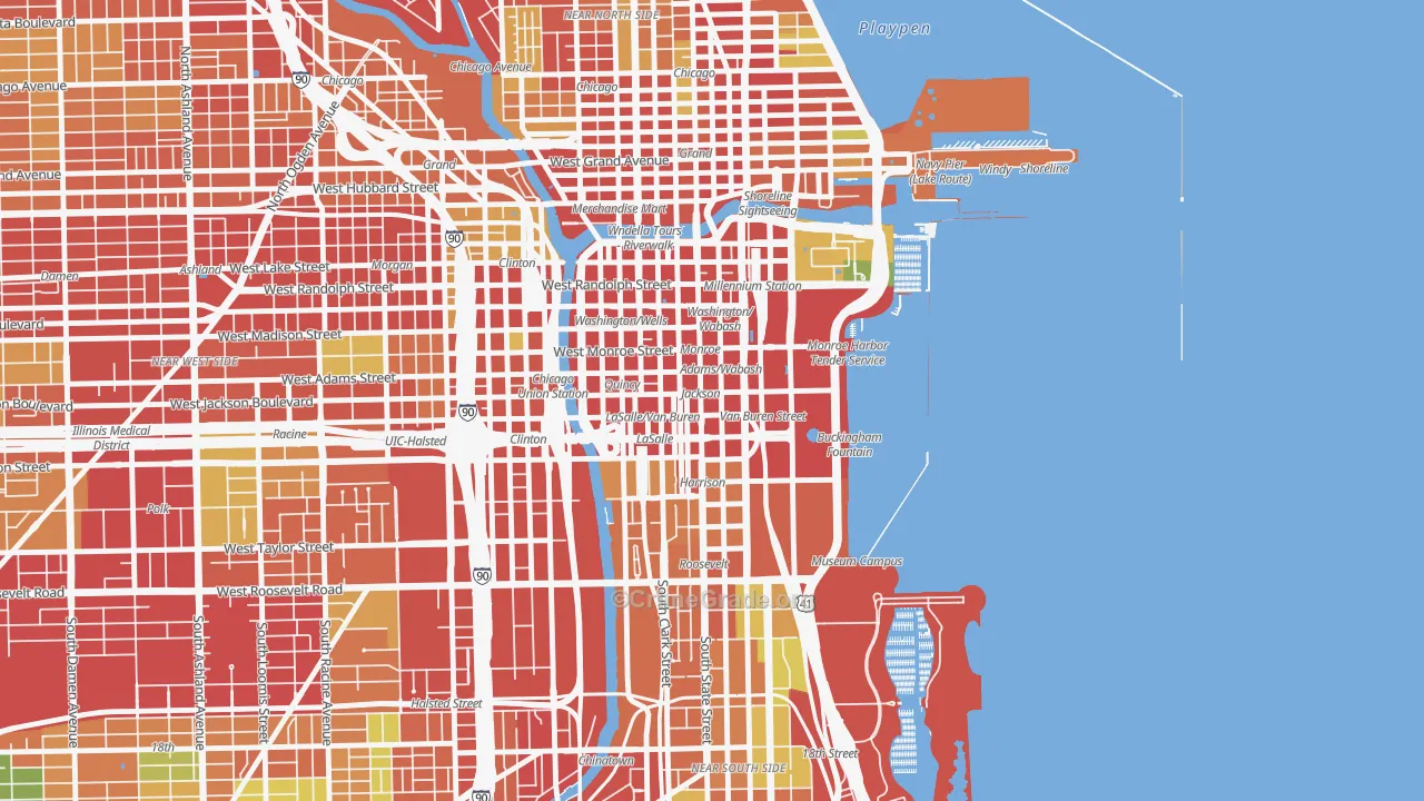 60604, IL Map of Theft Rates