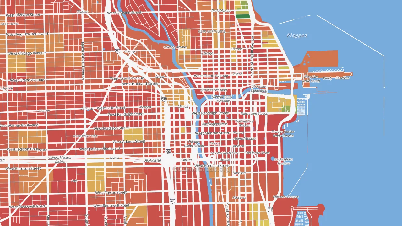 60606, IL Map of Theft Rates