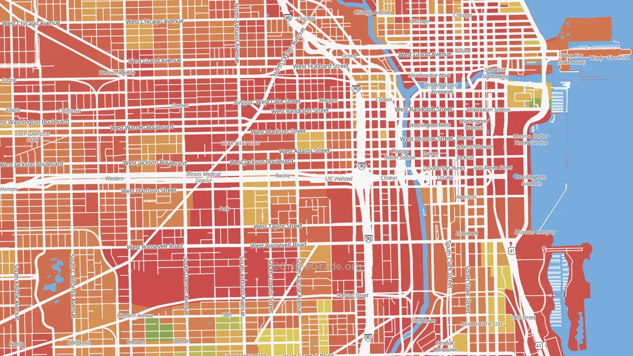 60607, IL Map of Theft Rates
