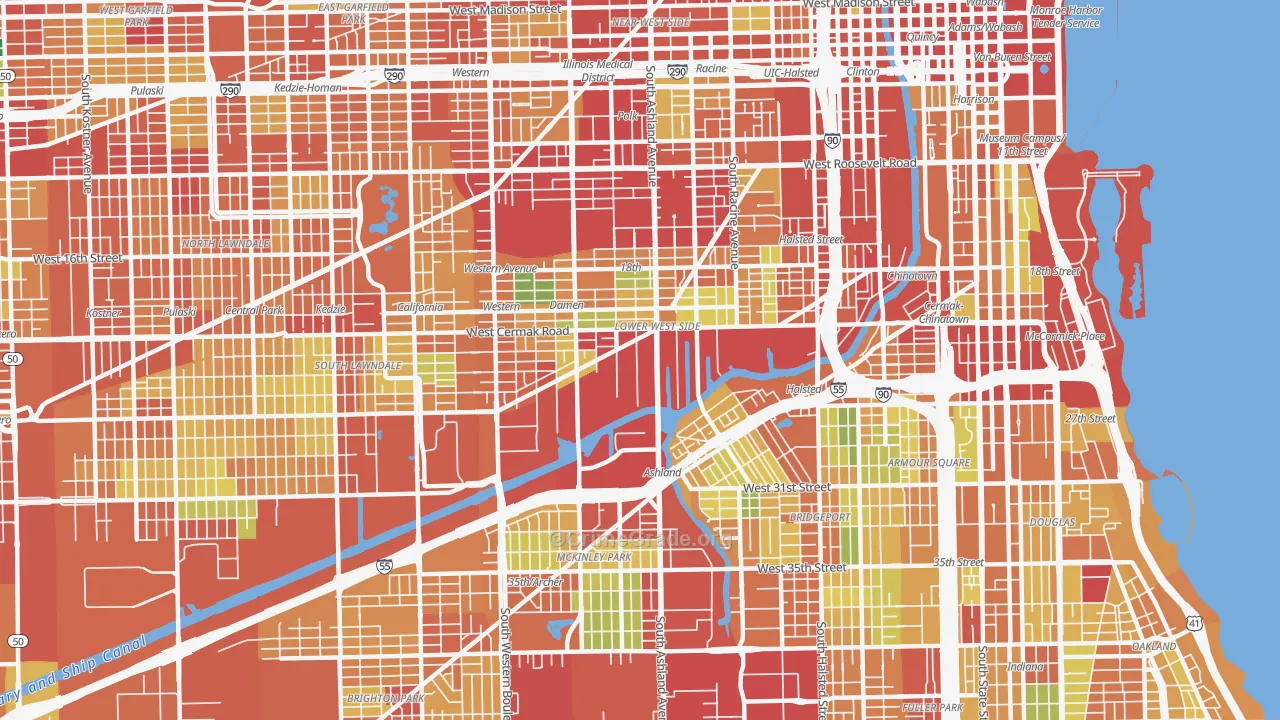 60608, IL Map of Theft Rates
