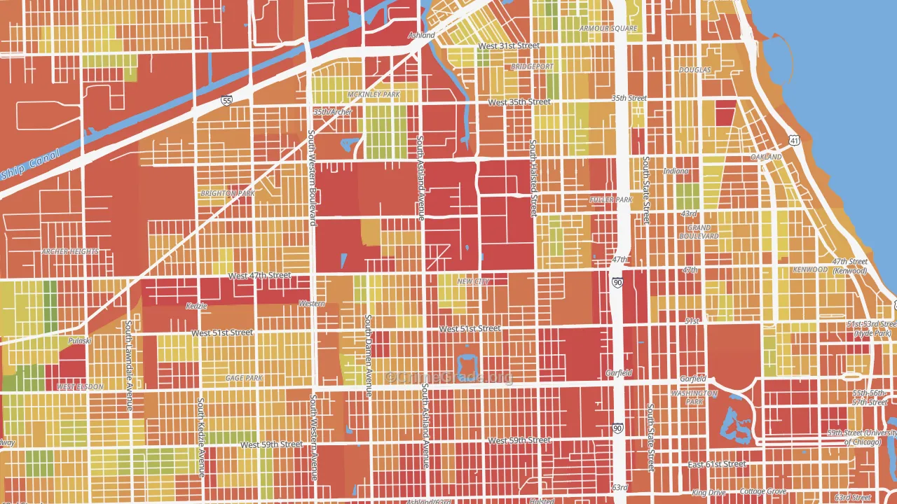 60609, IL Map of Theft Rates