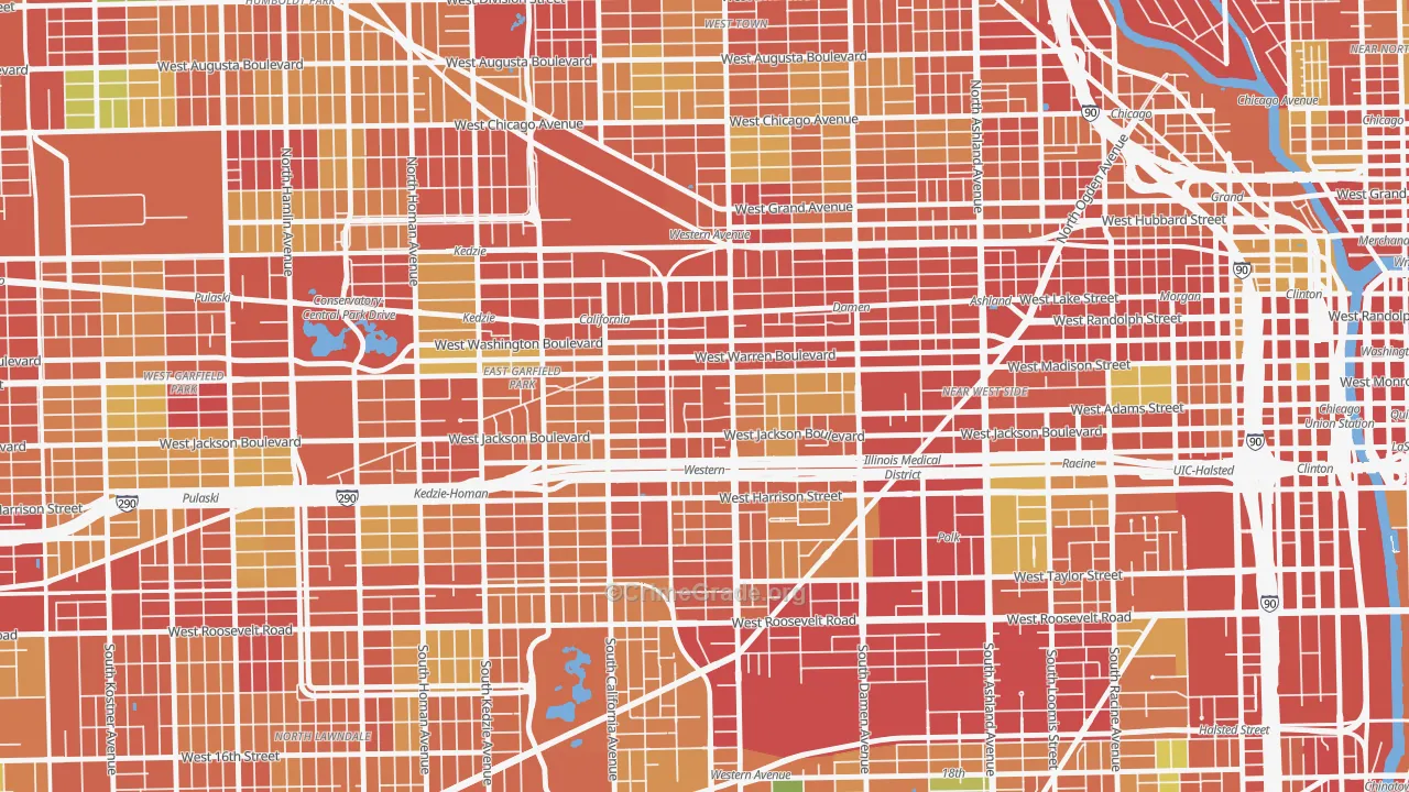 60612, IL Map of Theft Rates