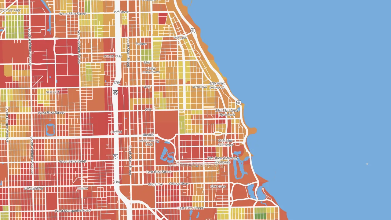 60615, IL Map of Theft Rates