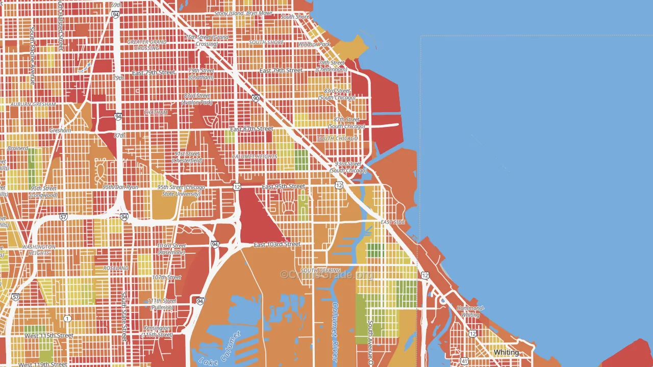60617, IL Map of Theft Rates