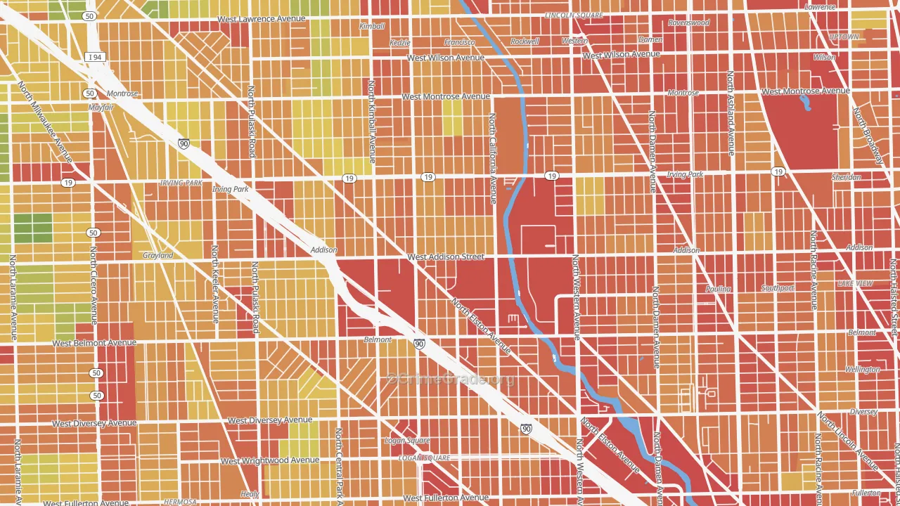 60618, IL Map of Theft Rates