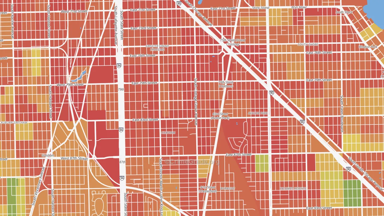 60619, IL Map of Theft Rates