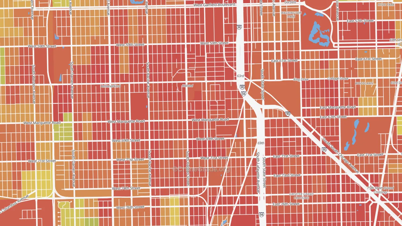 60621, IL Map of Theft Rates