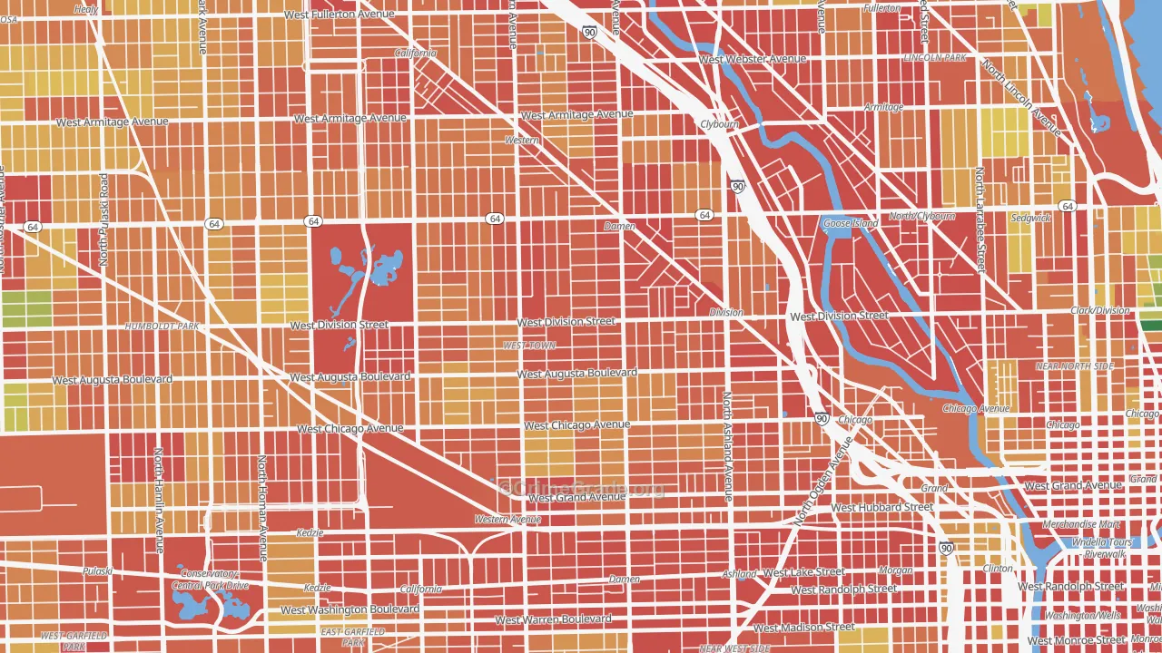 60622, IL Map of Theft Rates