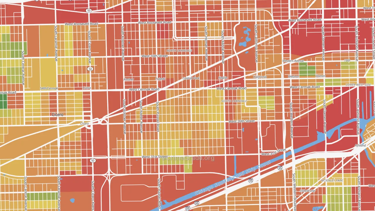 60623, IL Map of Theft Rates