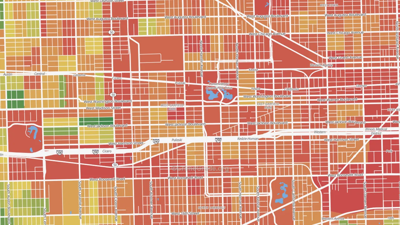 60624, IL Map of Theft Rates