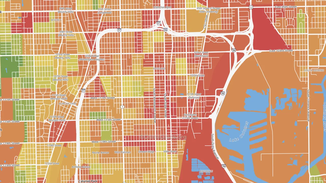 60628, IL Map of Theft Rates