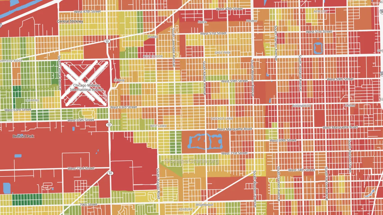 60629, IL Map of Theft Rates
