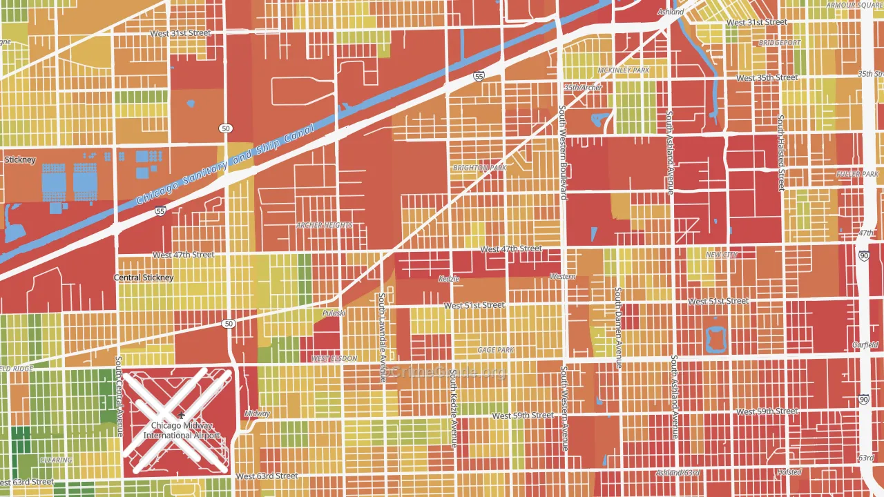 60632, IL Map of Theft Rates