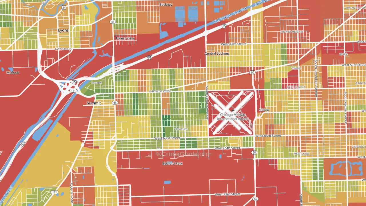 60638, IL Map of Theft Rates