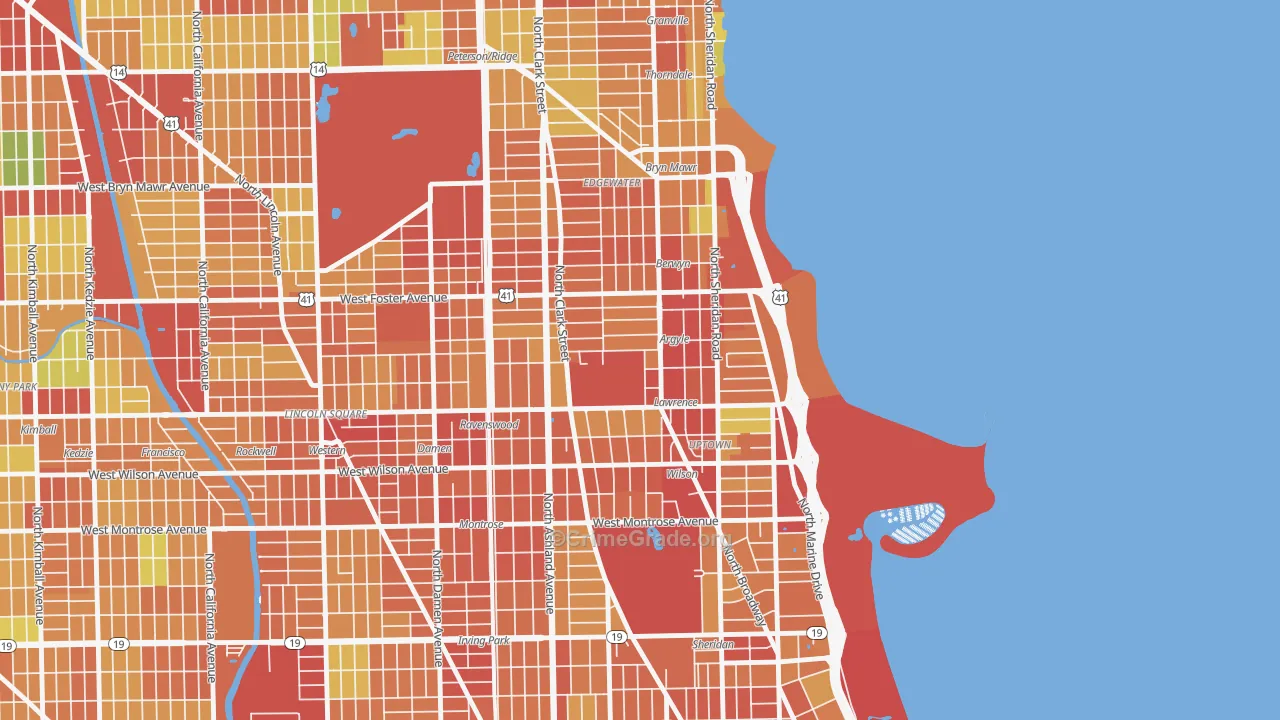 60640, IL Map of Theft Rates