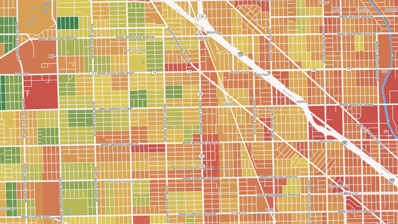 60641, IL Map of Theft Rates