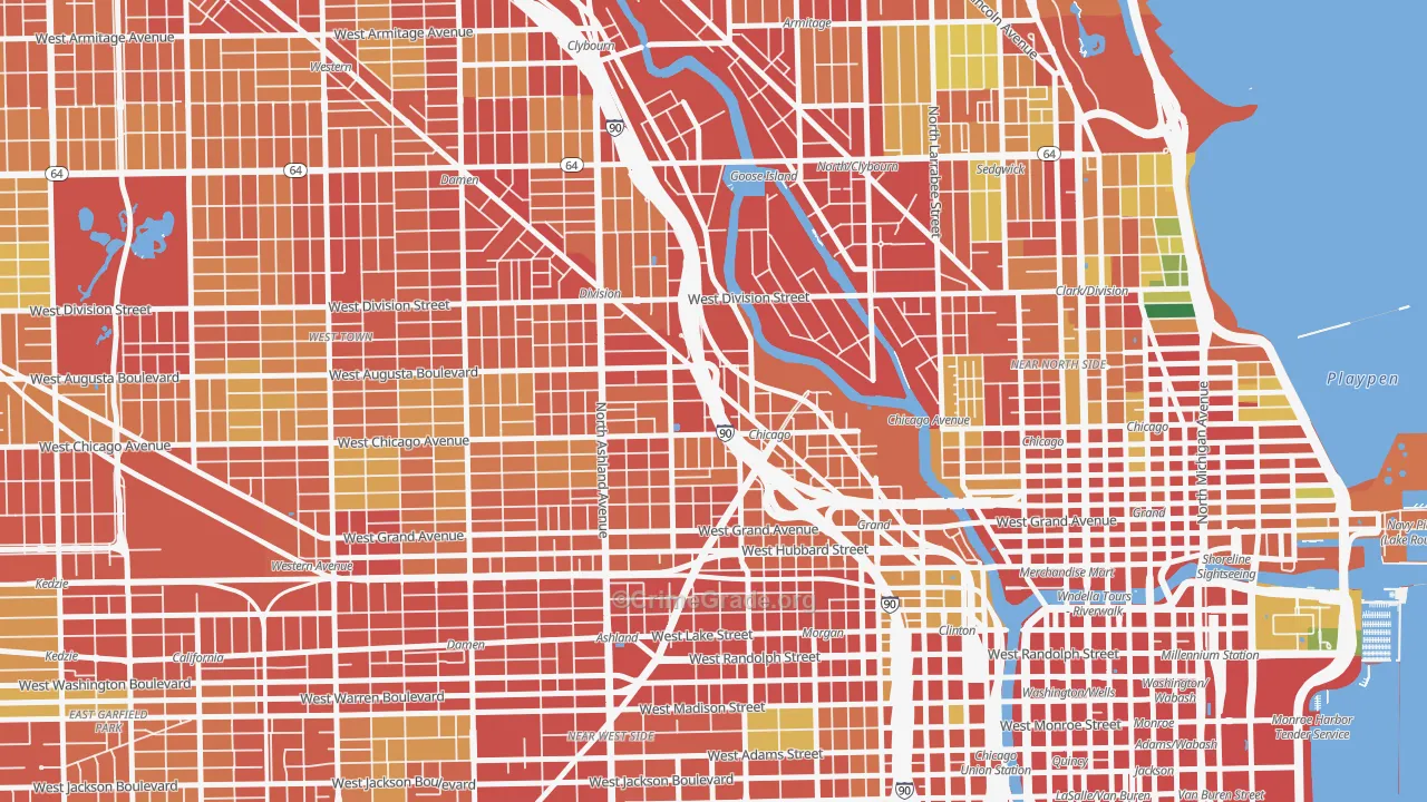 60642, IL Map of Theft Rates