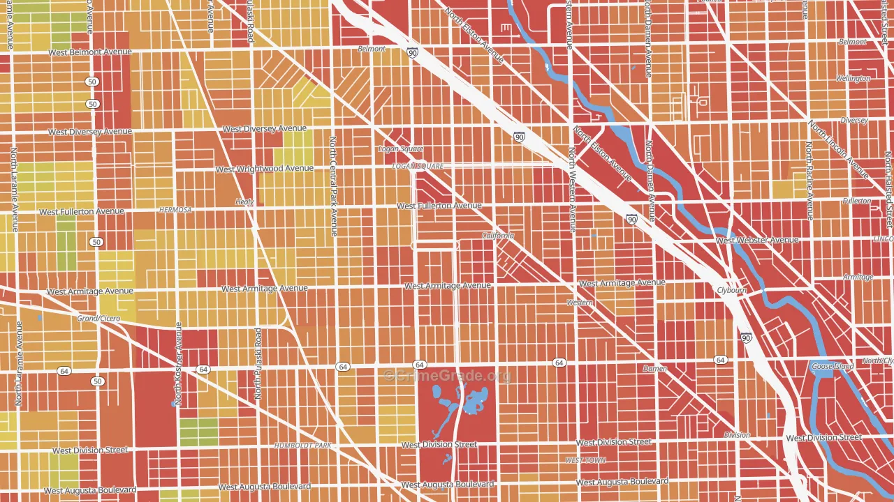 60647, IL Map of Theft Rates