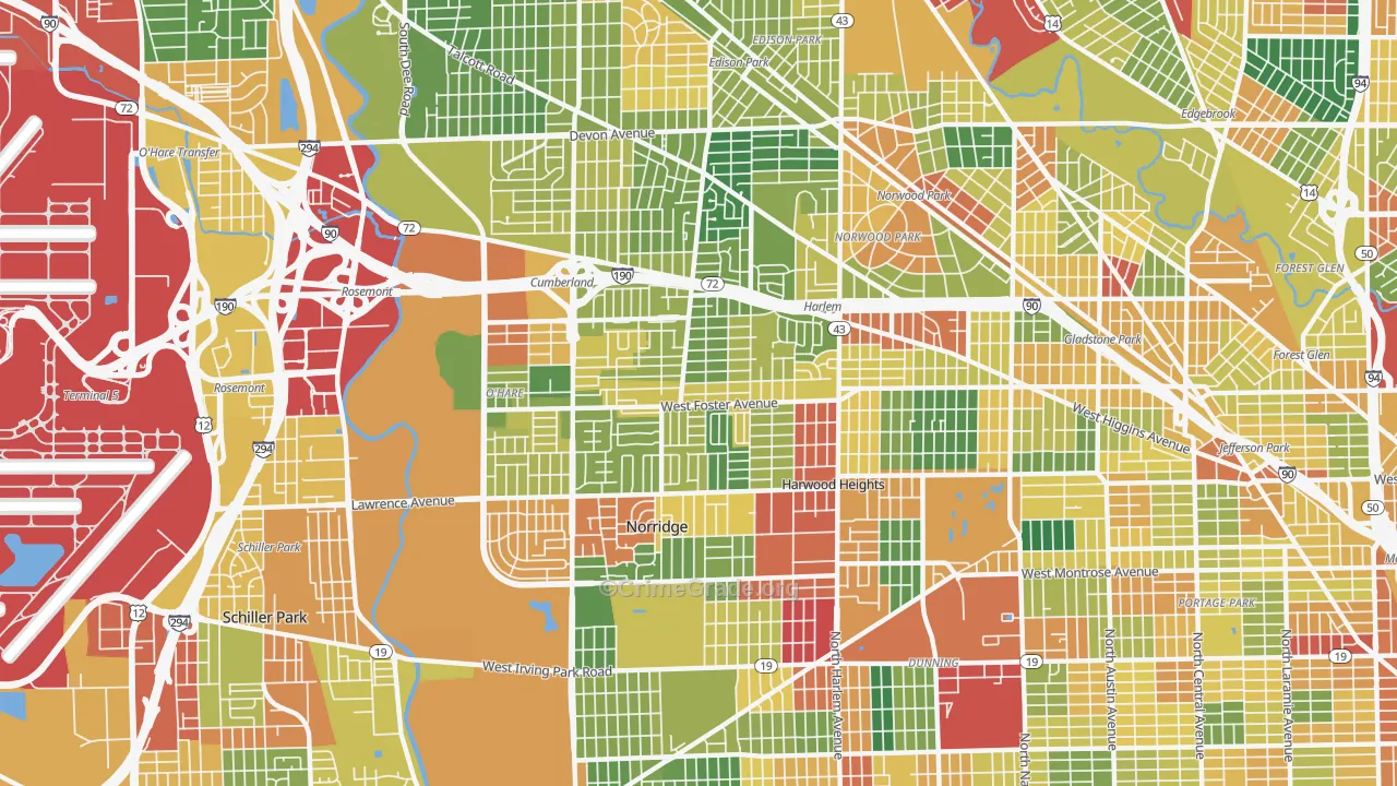 60656, IL Map of Theft Rates