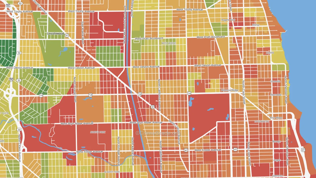 60659, IL Map of Theft Rates