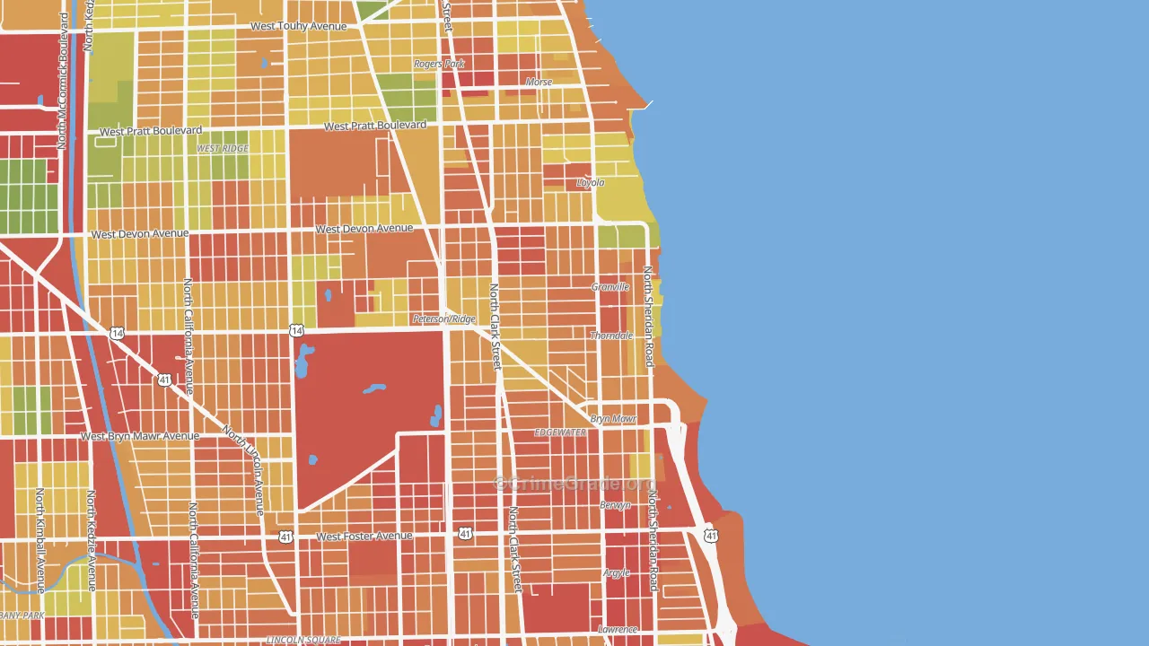 60660, IL Map of Theft Rates