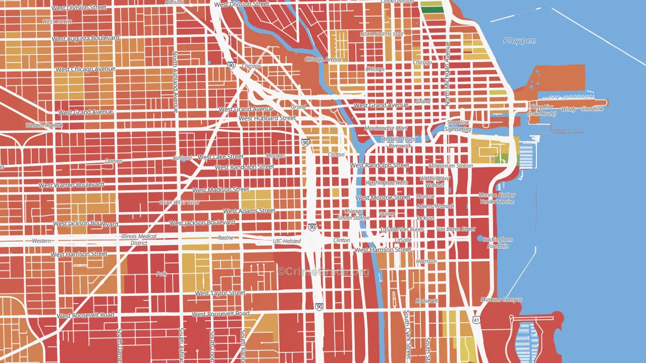 60661, IL Map of Theft Rates